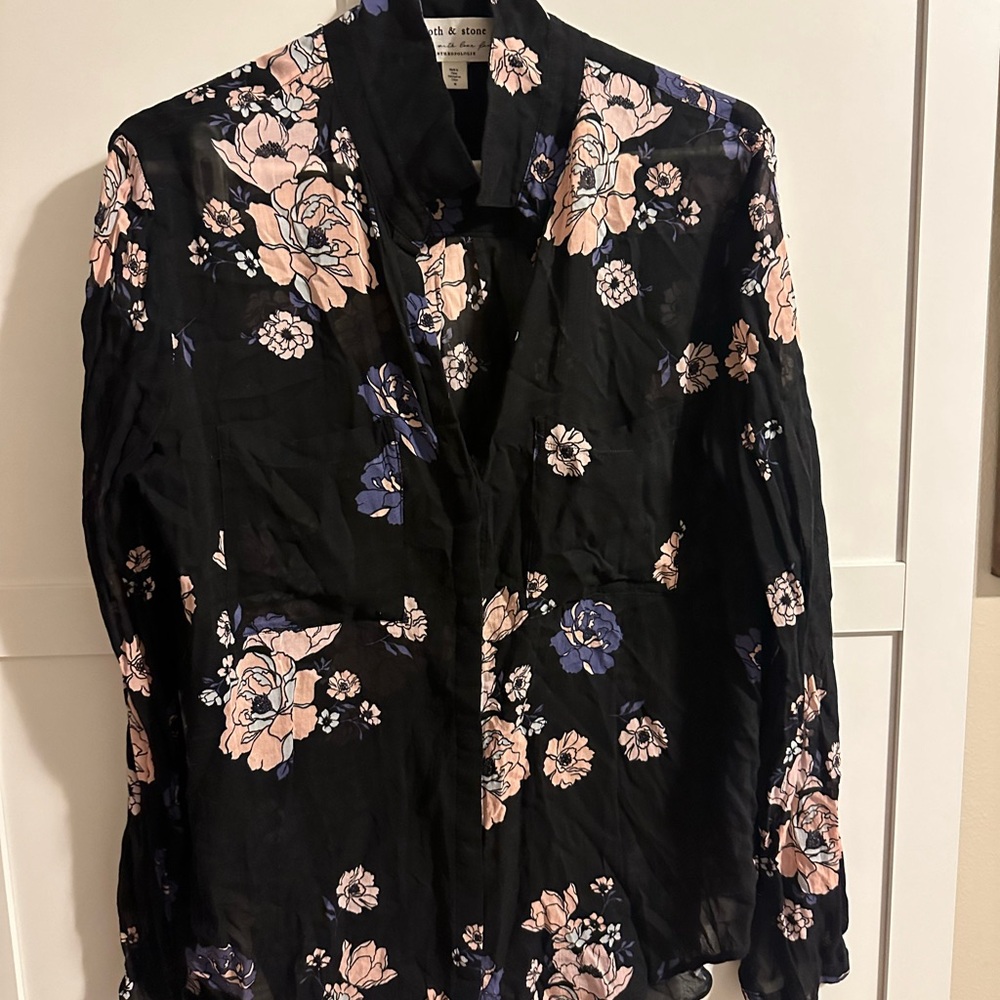 Cloth and Stone for Anthropologie, floral shirt, medium